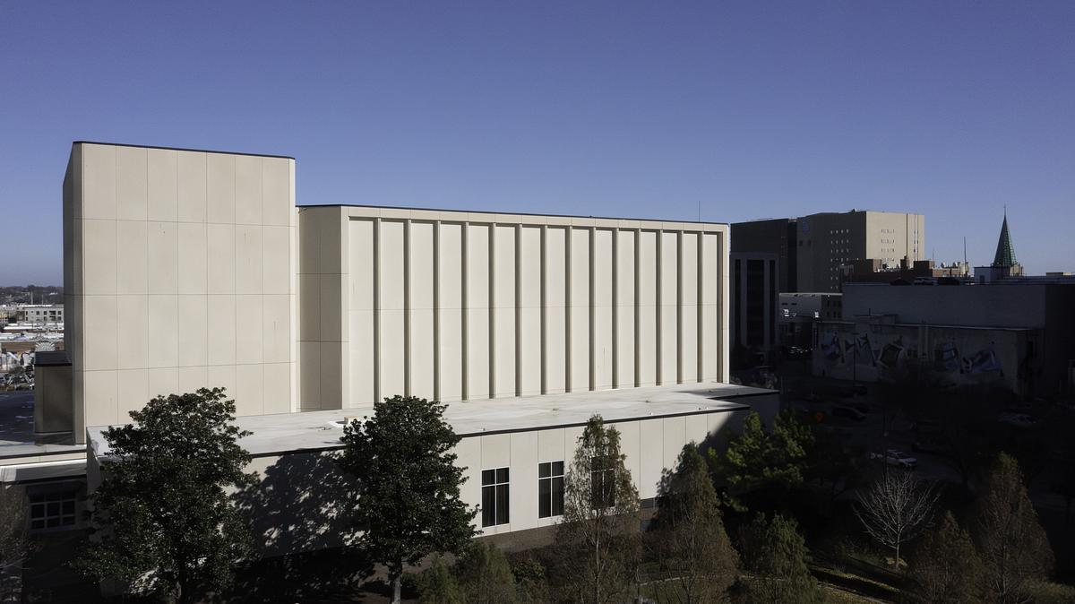 The Tulsa Performing Arts Center, photographed from Chapman Green on Dec. 2, 2025.