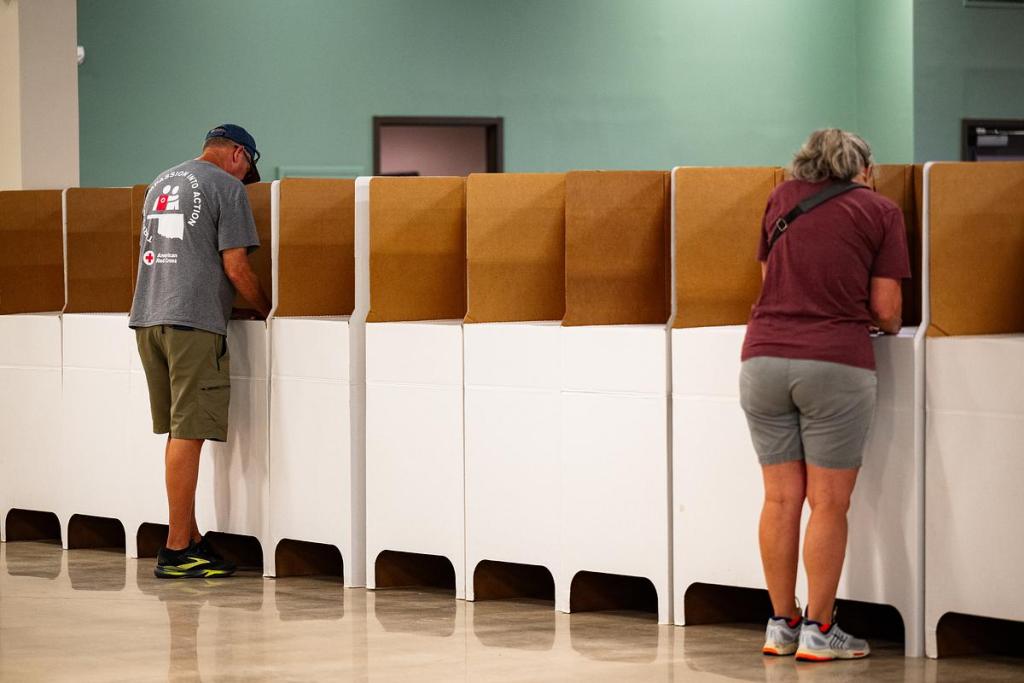 Tulsans vote during the early voting period at the Tulsa County Election Board offices Wednesday, April 2, 2026. 