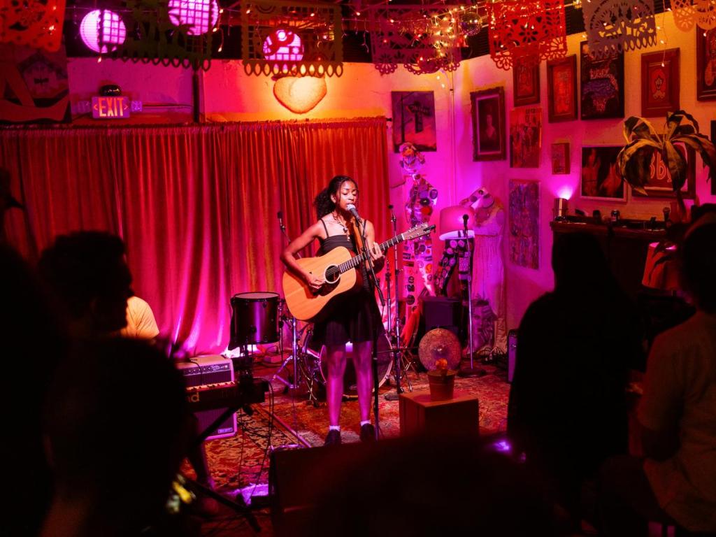  Micaela Young performs at Thelma's Peach on July 10, 2026. 