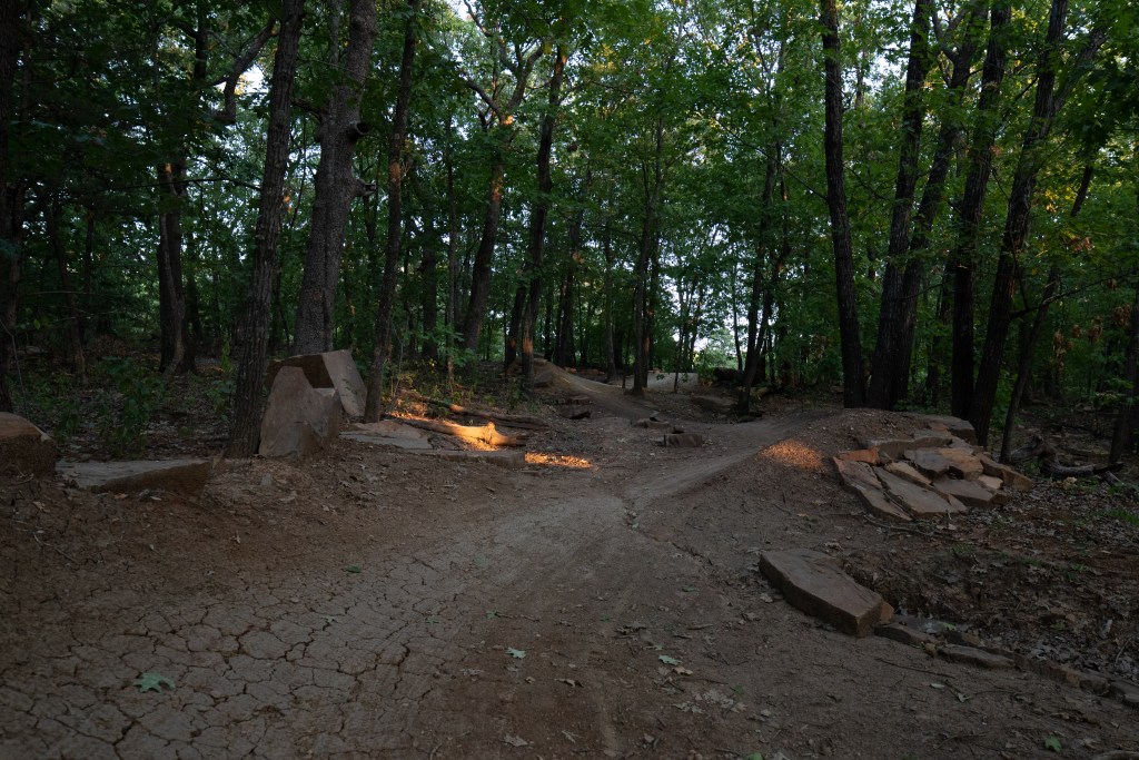 Bike path through Bales Park Trails in west Tulsa.