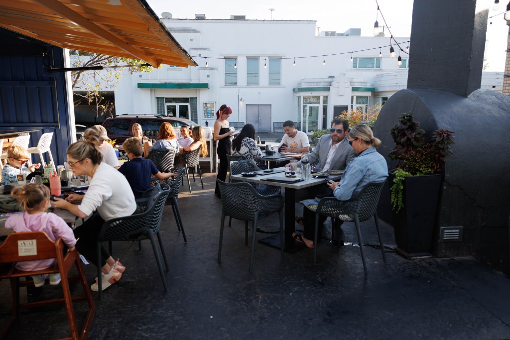The patio at In The Raw (Brookside), located at 3321 S. Peoria Ave.