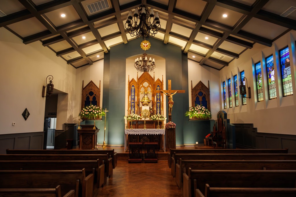 Photo of inside of shrine at St. Thomas More Catholic Church