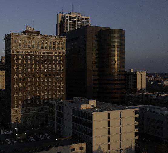 The Mayo Hotel near sunset on Dec. 5, 2025.