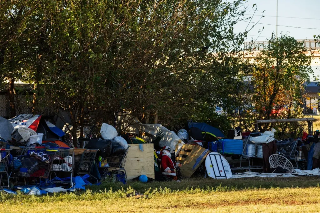 Photo of belongings on the side of the road