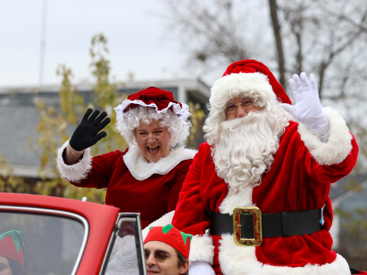 Mr. and Mrs. Claus wave to families at the 2025 Glenpool BlackGold Christmas Sunday, Dec. 7, 2025. The parade started on 141st street and ended near BlackGold Park in downtown Glenpool.