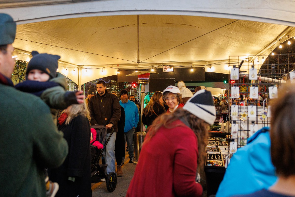 Photo of shoppers at holiday market