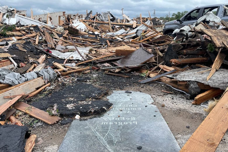 Photo of tornado damage