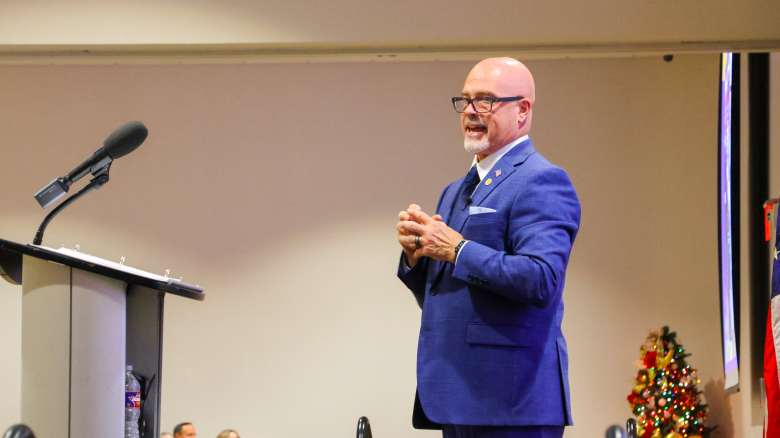Broken Arrow City Manager Michael Spurgeon speaks during his State of the City speech on Dec. 10, 2025.