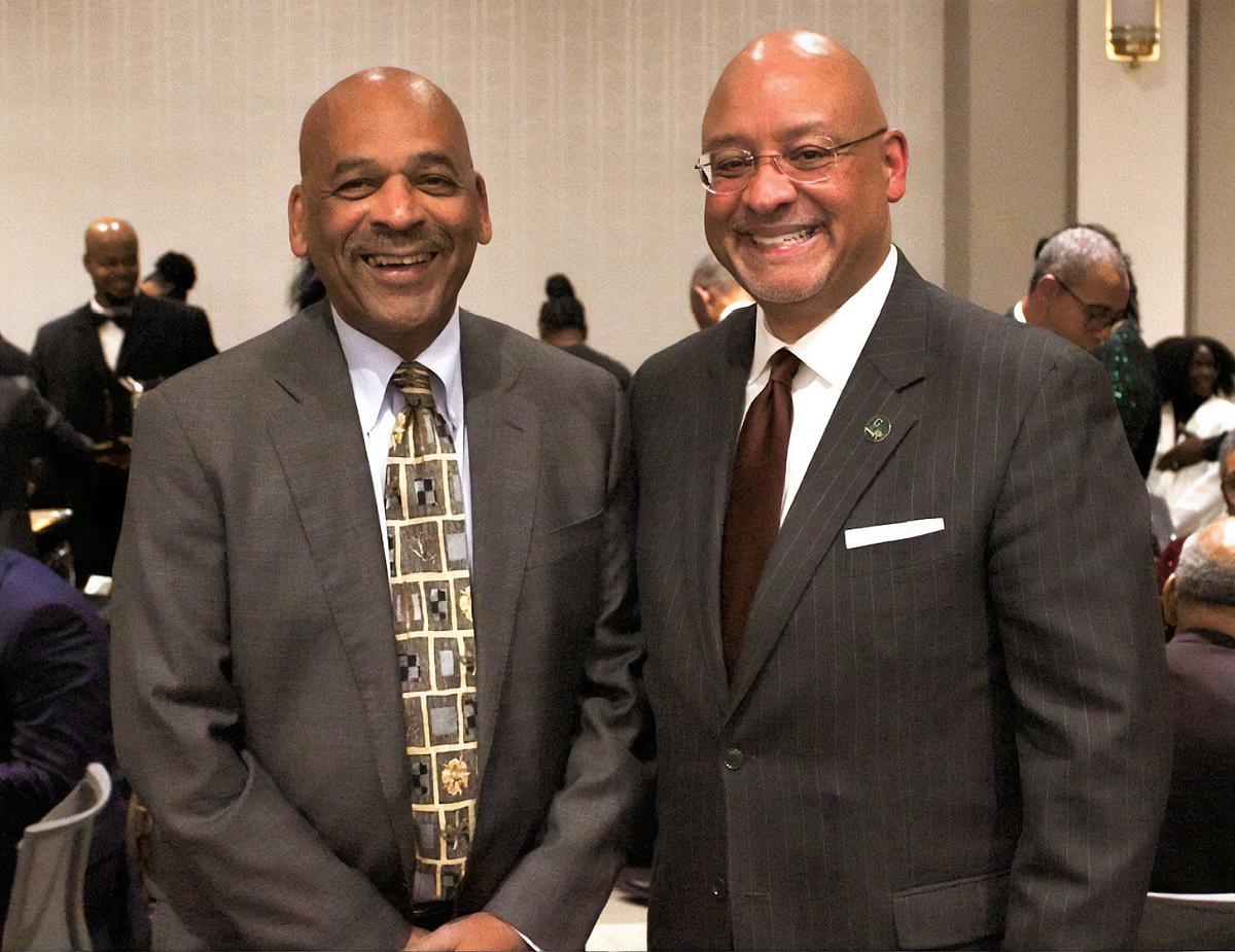 Oklahoma Eagle executive editor Gary Lee and Jerry Goodwin received awards Saturday at the NABJ Tulsa gala.