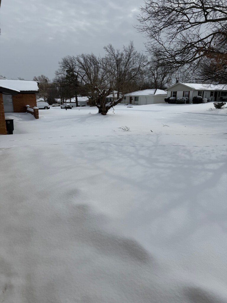 A snow-covered neighborhood near 61st and Sheridan.
