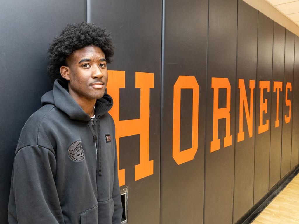 Booker T. Washington High School senior point guard Isaac Sanders stands inside Nathan E. Harris Field House Jan. 16, 2026.