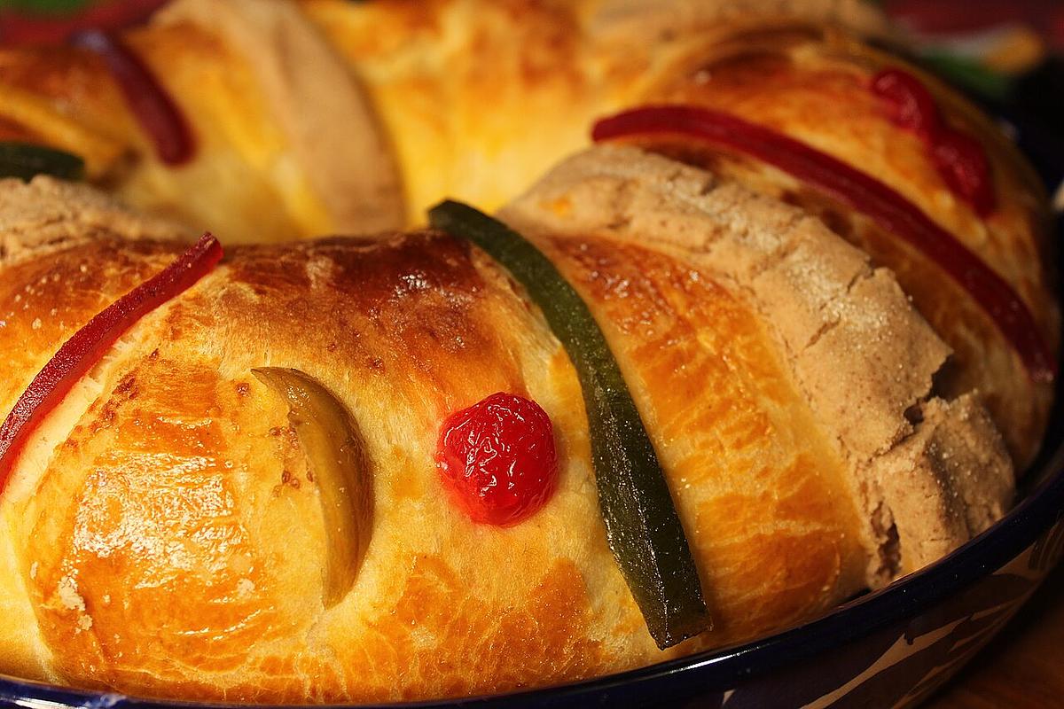 Rosca de Reyes, traditional, crown-shaped sweet bread, is eaten as part of annual el Dia de Reyes celebrations on Jan. 6.
