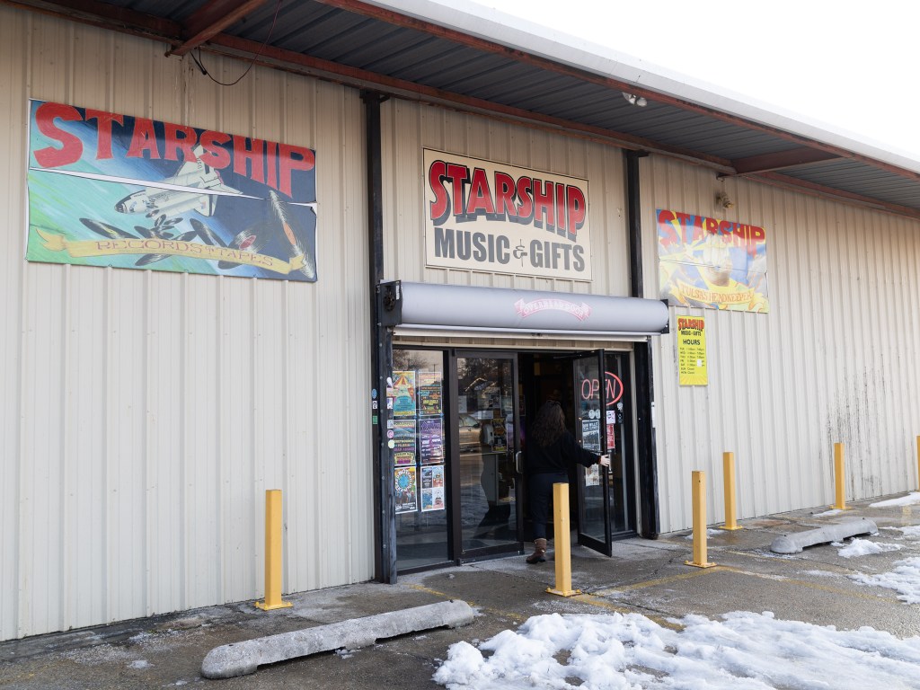 shopper enters store