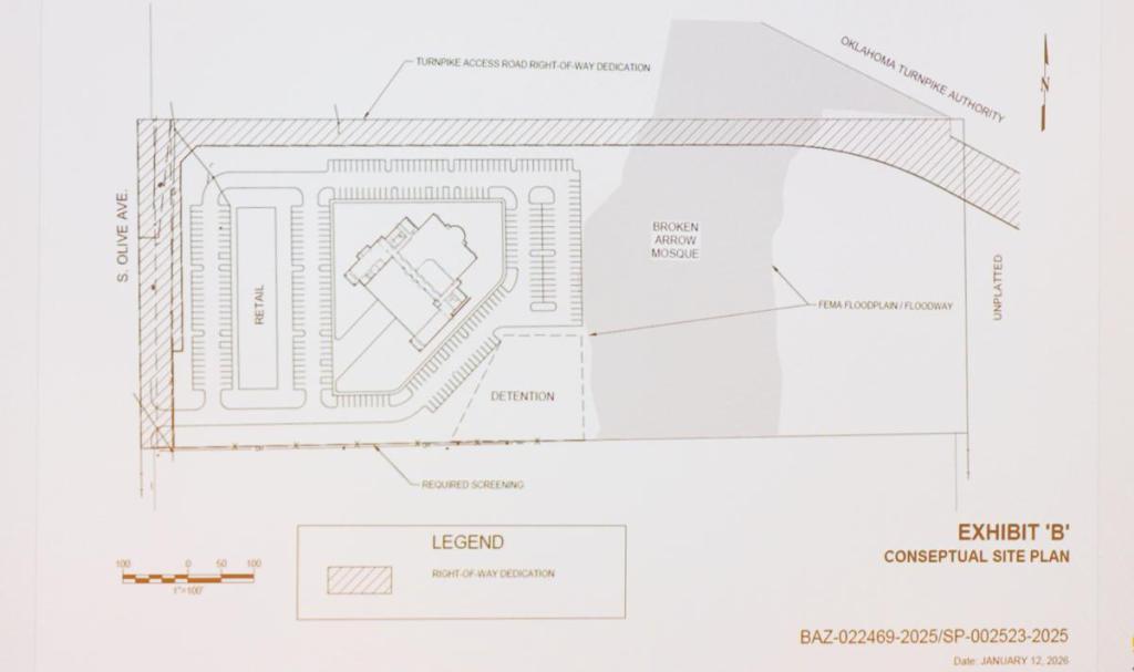 Broken Arrow City Councilors voted 4-1 Jan. 12, 2026 to reject a rezoning request that would have allowed the Islamic Society of Tulsa to build a mosque on land along South Olive Avenue.