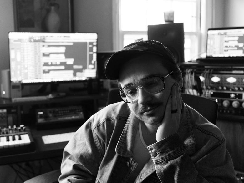 Musician and producer Logan Bruhn works in his home studio on Jan. 21, 2026.