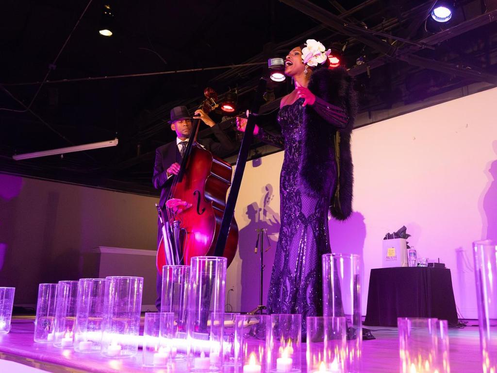 A scene from Acute Inflections performing at 36th Street North Event Center, 1125 E. 36th St. N., on Feb. 25, 2026. The New York City-based Jazzy R&B duo played for hundreds. 