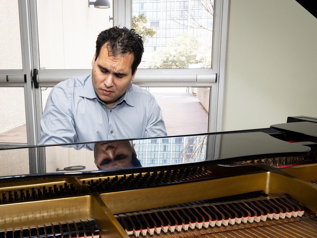 Milton Fernandez plays a piano inside Tulsa Performing Arts Center Feb. 12, 2026. The pianist will play a free Brown Bag It concert at the PAC at 12:10 p.m. March 4.
