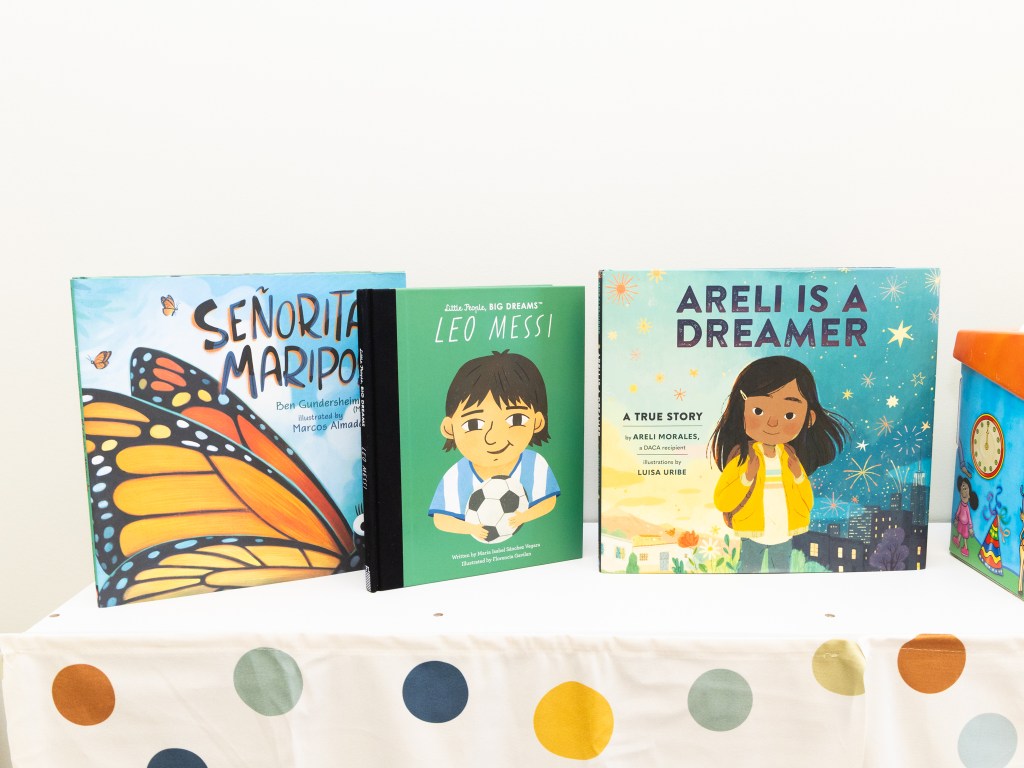 spanish language books on a table