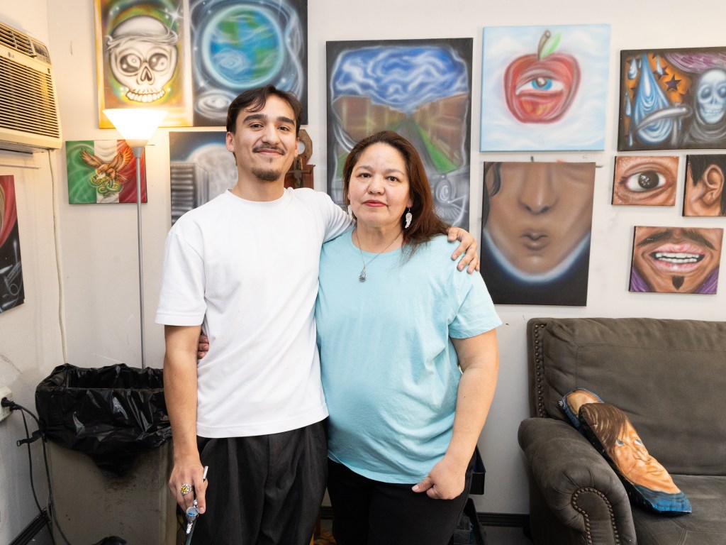 Irvin Sigala and his mother