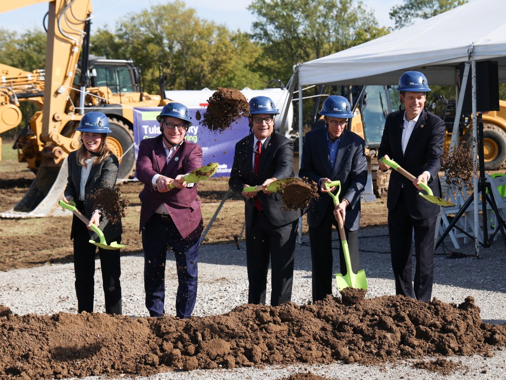A scene from the Oct. 30, 2025, groundbreaking of a new data center in Owasso known as Project Clydesdale.