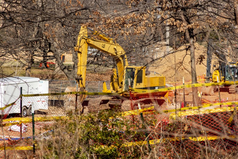Construction continues at Tulsa's Woodward Park in January 2026.