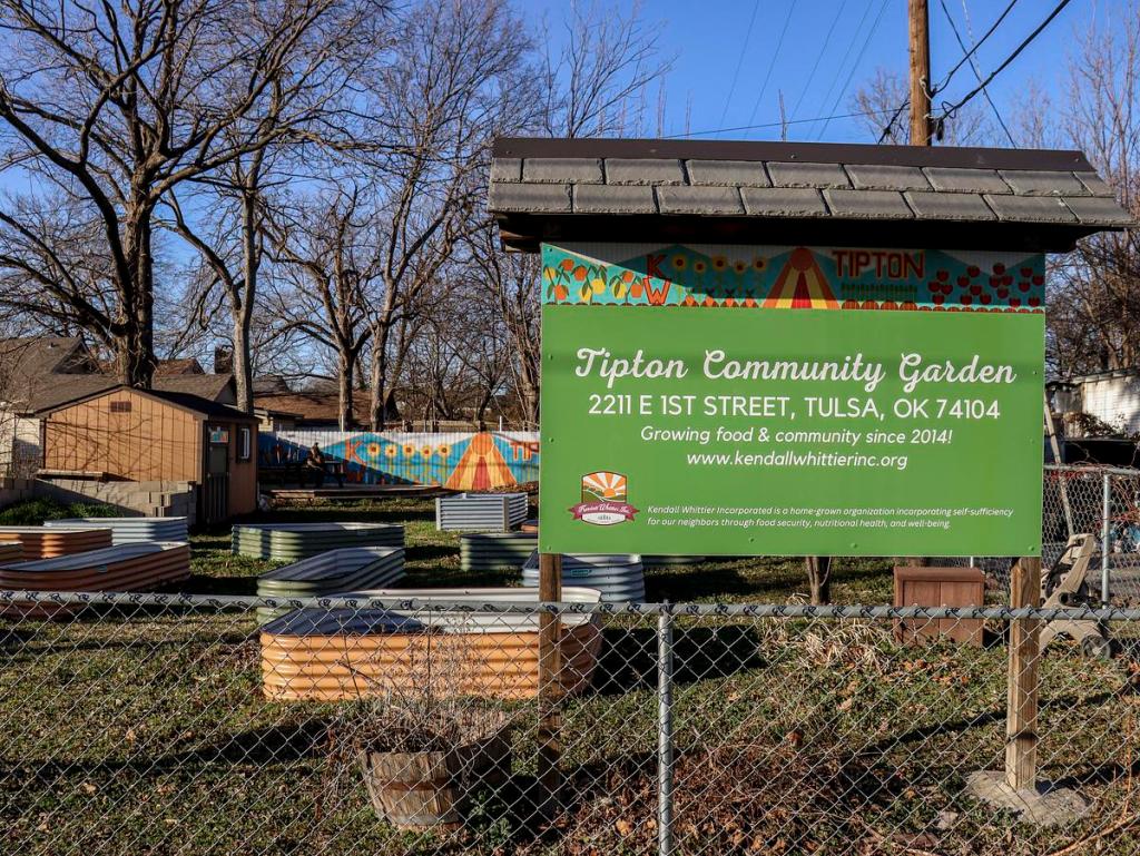 The Tipton community garden, pictured Feb. 18, 2026, was built on a lot donated to Kendall Whittier Inc. in 2014. 