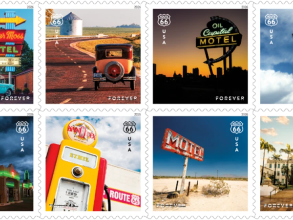U.S. Postal Service unveils Route 66 stamps for centennial