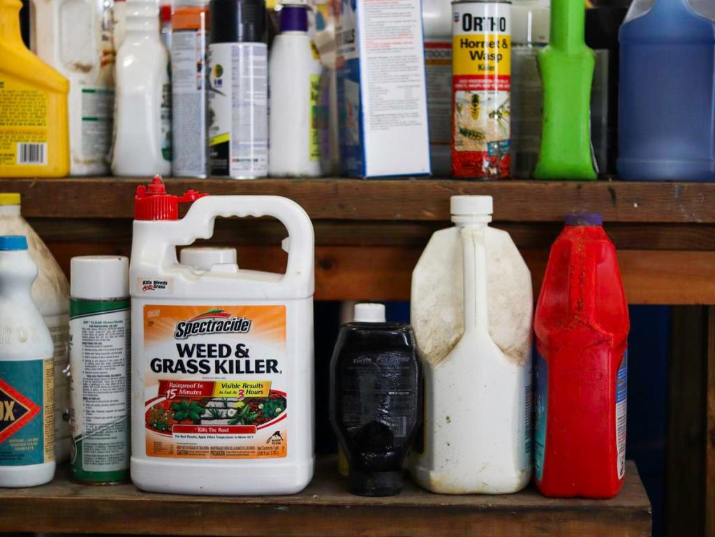 Old cleaners and hazardous waste at the Tulsa Household Pollutant Collection Facility March 18, 2026. It's open to Tulsa residents from 8-11:30 a.m. and noon to 4:30 p.m. every Wednesday and Saturday.