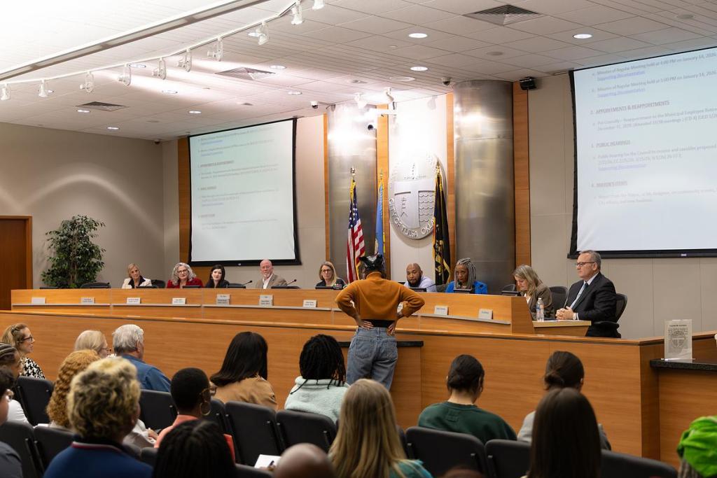 Tulsan Tashi McKellop gives public comment about the desire for an independent police monitor at the Tulsa City Council meeting Feb. 11, 2026. 