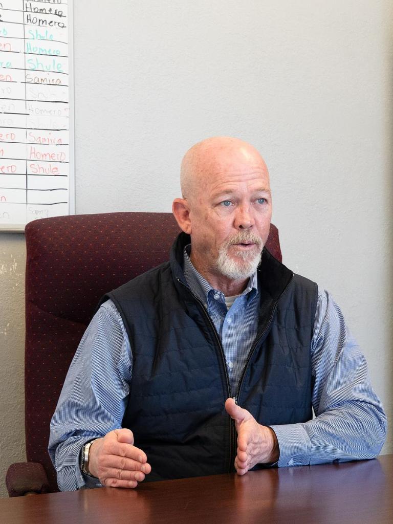 Christian Bengel, Tulsa City Councilor for District 6, speaks during a Jan. 8, 2026, interview inside the Que Buena Tulsa broadcast studio.