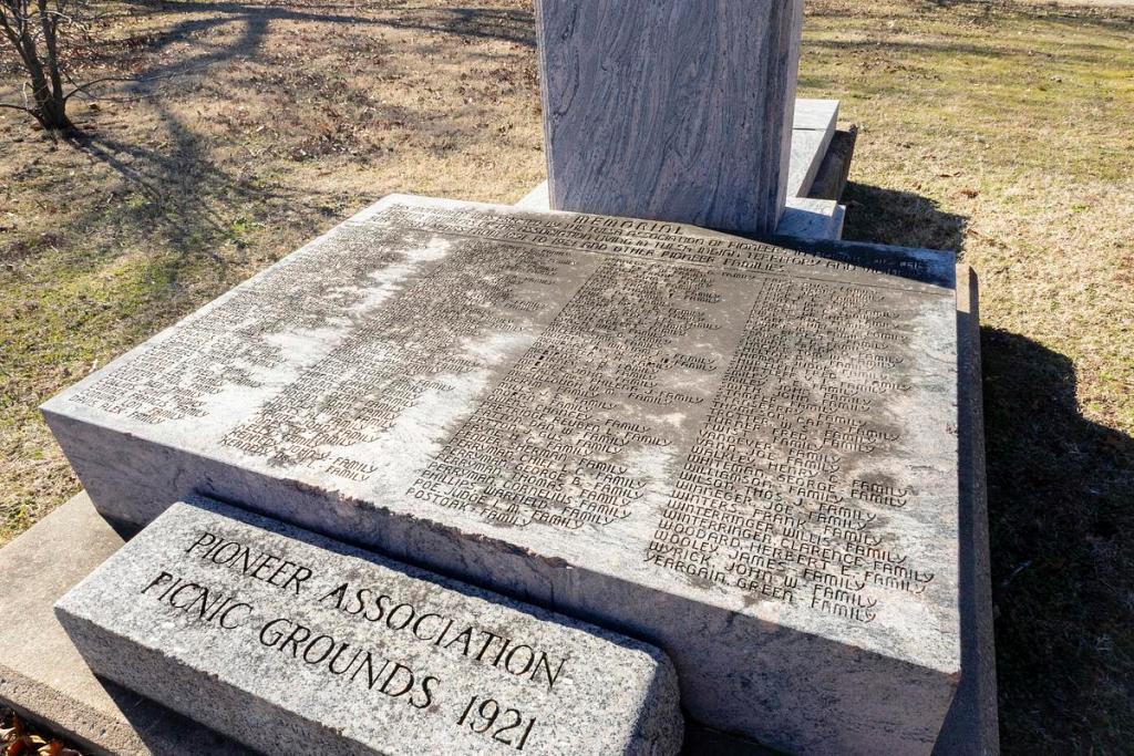  A statue commemorating the 1921 formation of the Tulsa Association of Pioneers sits at Owen Park. It features names of prominent Tulsans, including two known members of the Ku Klux Klan.