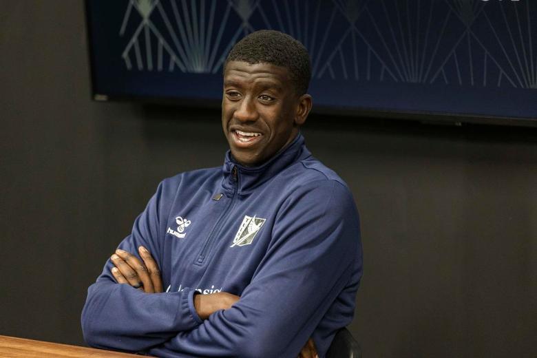 Abdoulaye Cissoko, FC Tulsa Defender at press conference at Ascension St. John Sportsplex