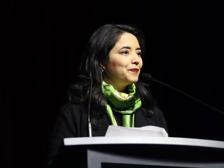 Krystal Reyes, Deputy Mayor for the City of Tulsa, speaks at Tulsa Asia Fest, Saturday, Jan. 31, 2026. Reyes is the first Latina to be in this role