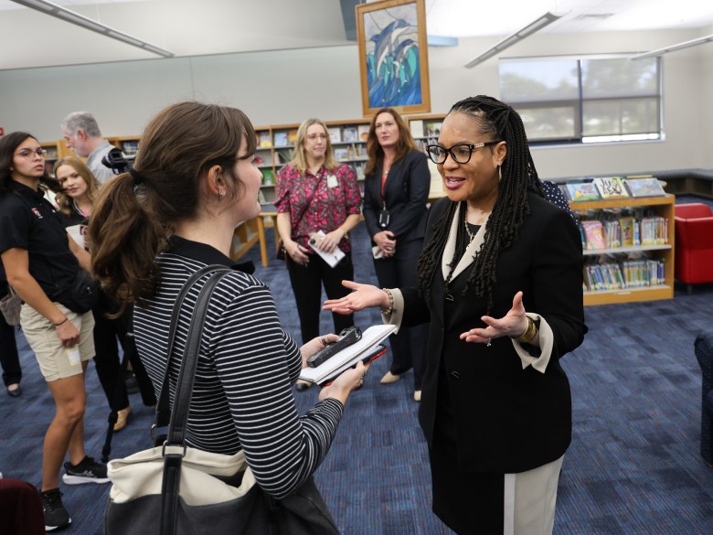 Education reporter Anna Colletto interviews Tulsa Public Schools Superintendent Ebony Johnson in 2025.