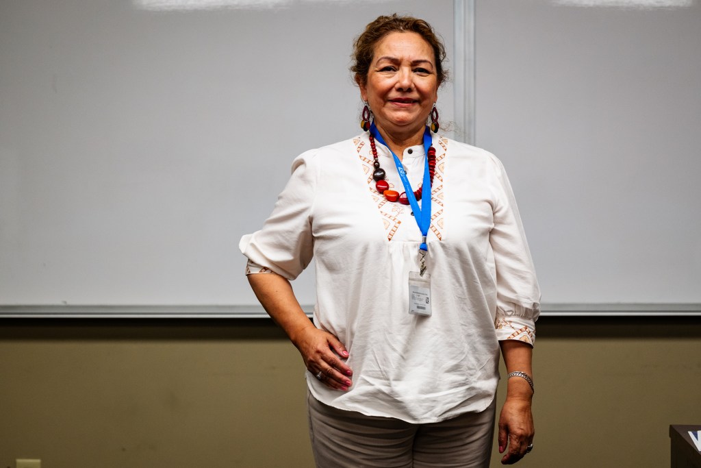 Gloria Arias, manager of Tulsa Community College's Education Outreach Center, poses for a portrait March 23, 2026. Arias has been the center's manager for the past eight years.