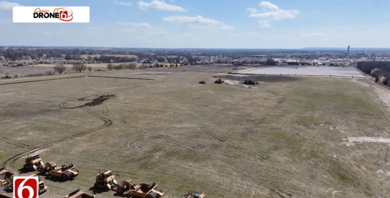 Drone shot of construction site