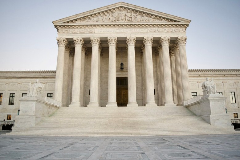 The front facade of the U.S. Supreme Court.