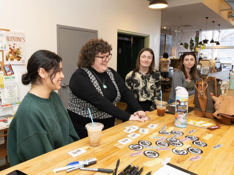 Documenters attend a meetup at Coracle Coffee before attending a Tulsa City Council meeting on Feb. 11, 2026.