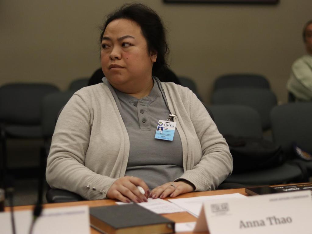 Anna Thao listens during a Tulsa Asian Affairs Commission meeting Jan. 8, 2026. 