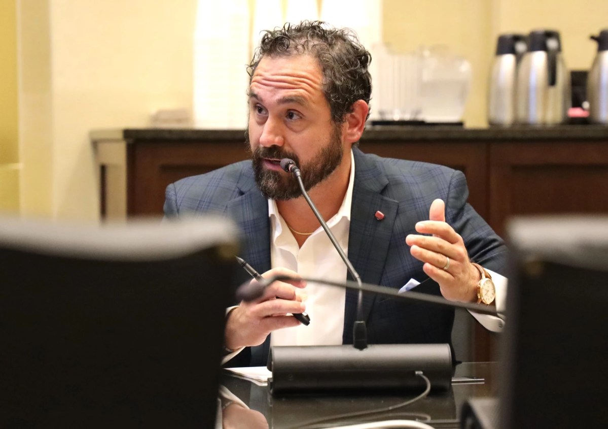 Rep. Nick Archer, R-Elk City, talks to fellow lawmakers about HB 3176 during an interim study last fall, at the Oklahoma State Capitol.