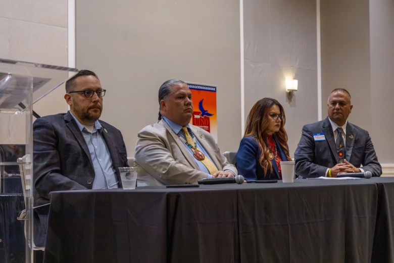 A panel addressed prediction markets at the United Indian Nations of Oklahoma's quarterly meeting on March 10, 2026, at the River Spirit Casino in Tulsa.