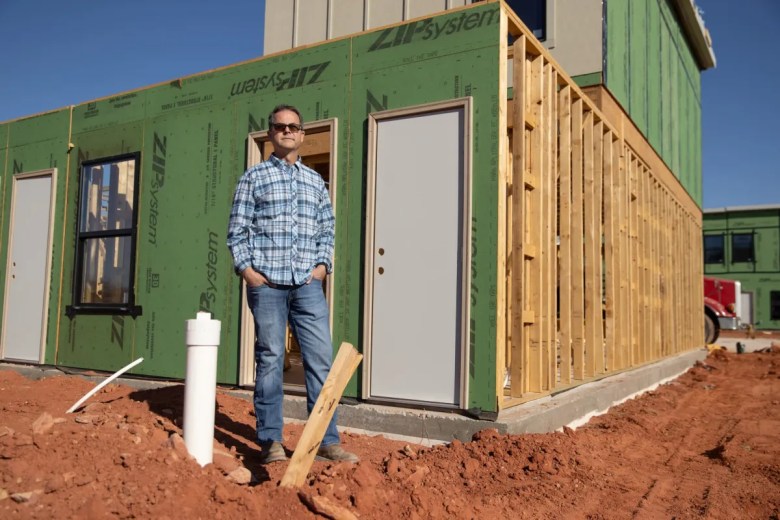Lance Windel pauses for a photo at the housing project he's working on at 19000 N Western Ave. in Oklahoma City.