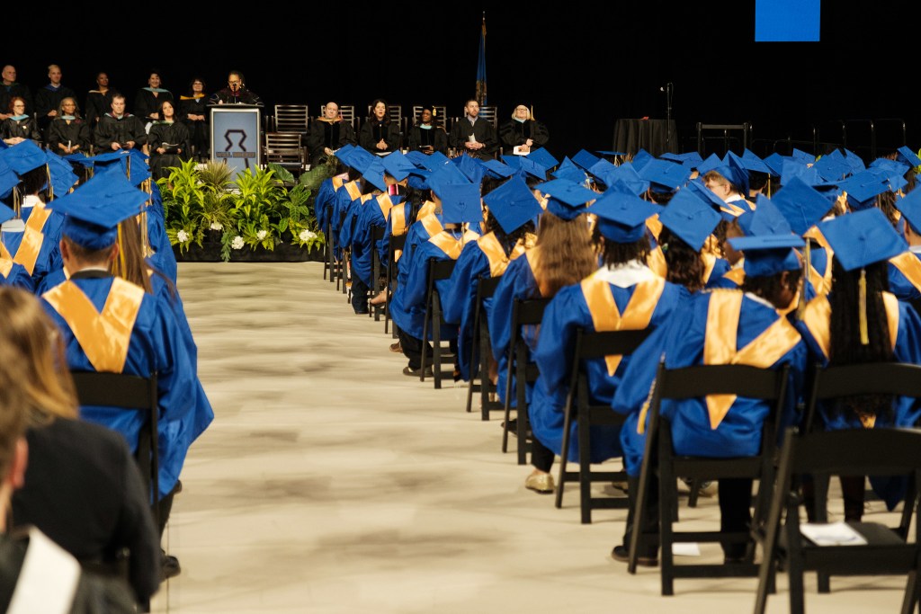 Will Rogers High School students listen during the May 13, 2025, graduation ceremony.