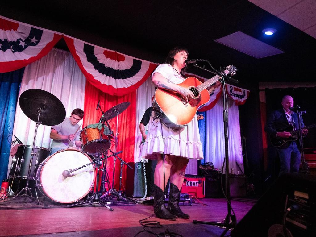 Cherokee musician Kalyn Fay performs at her album release party for her Horton Records release, “ᎠᏫᏒᏅ" on April 24, 2026. 