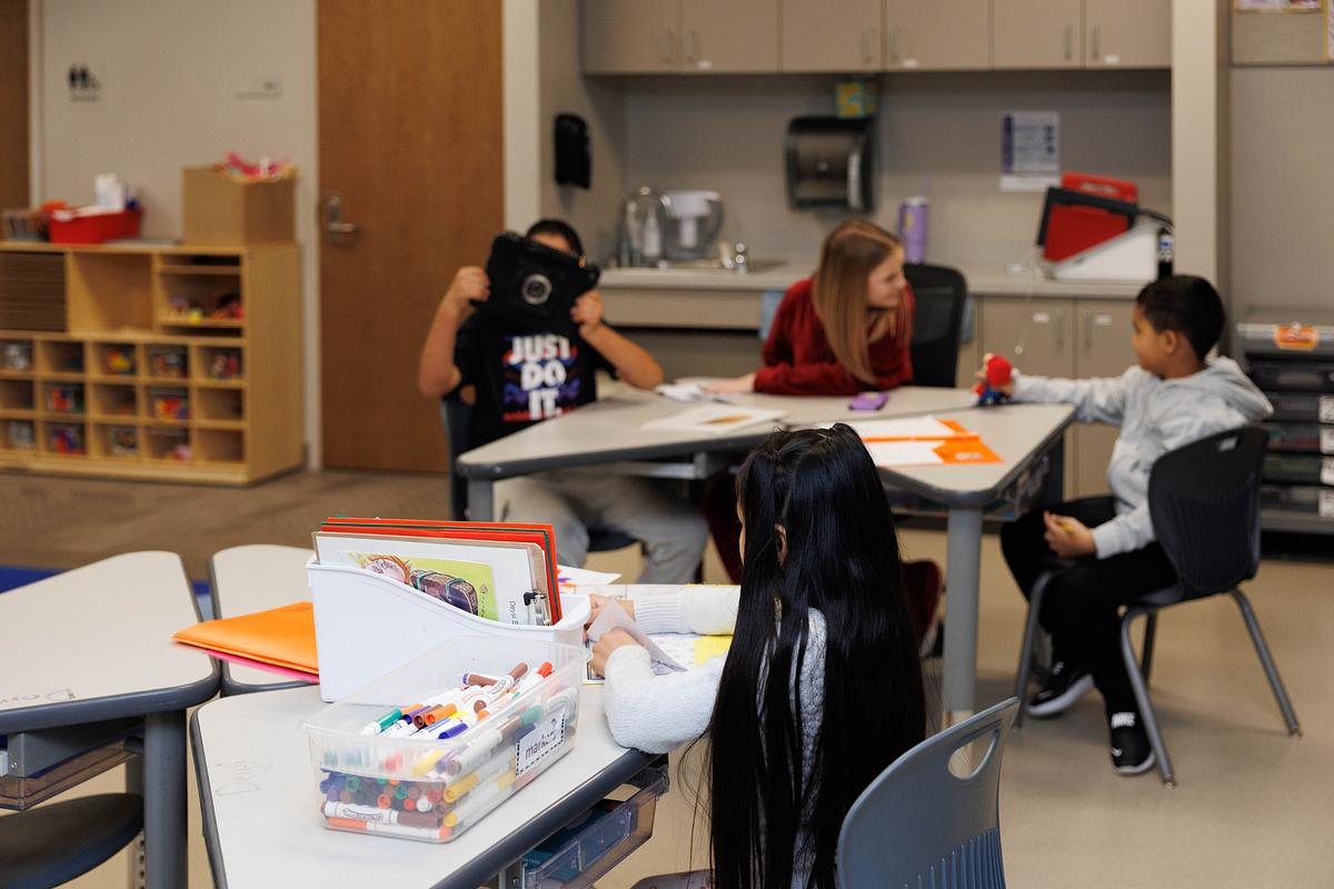 Students work on classroom assignments at Tulsa's Ellen Ochoa Elementary in December 2025.