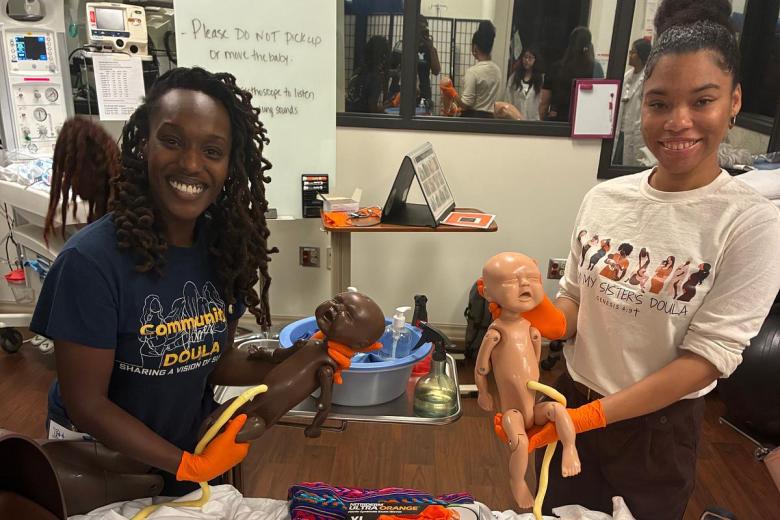 Ebony Jones (left) told The Eagle she is overwhelmed by the opportunity to serve her community as a doula.