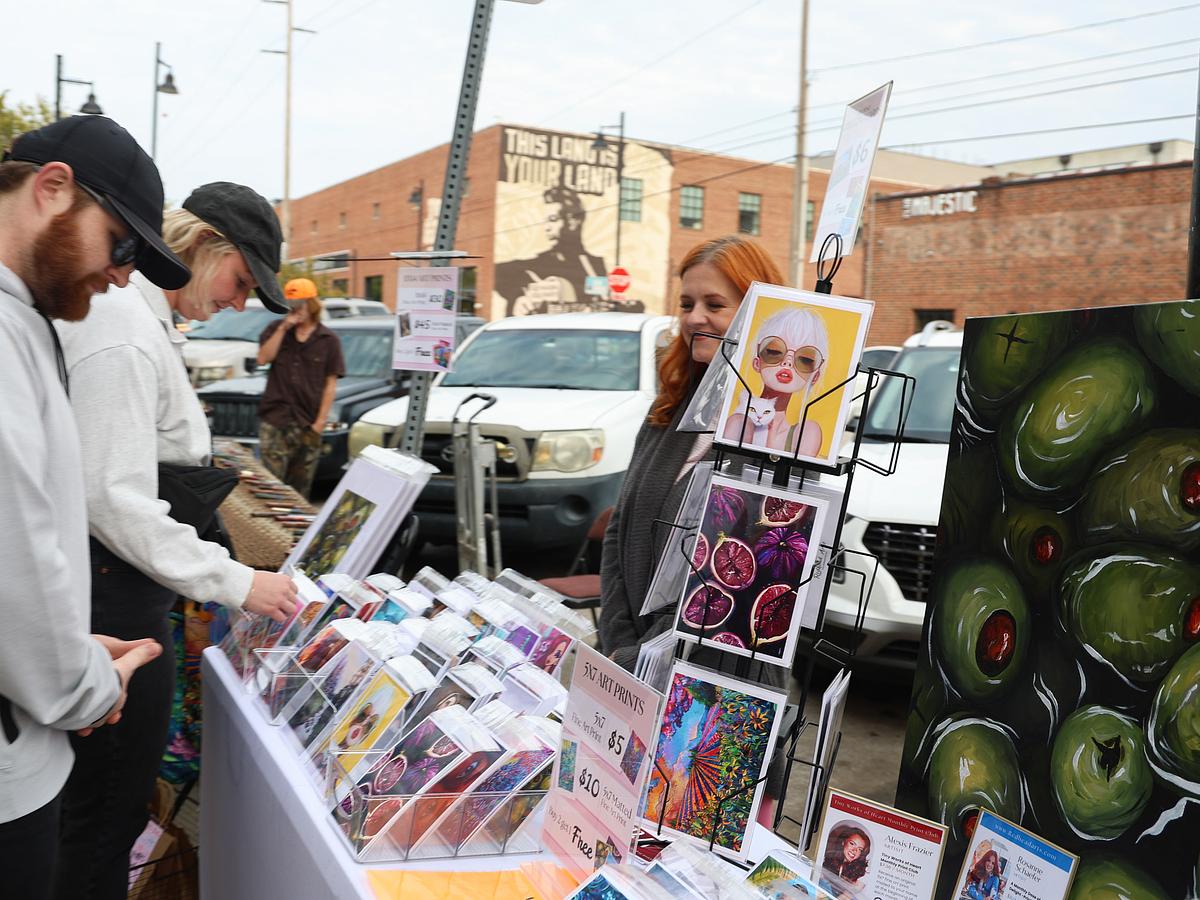 A scene from the First Friday Art Crawl in the Arts District Sept. 5, 2025.
