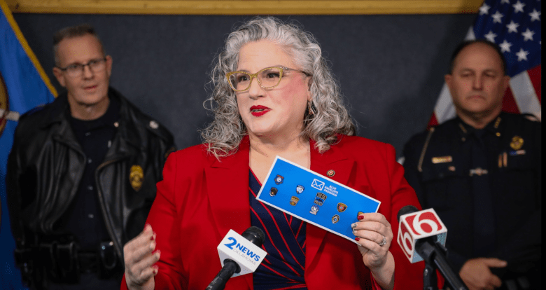 Tulsa City Councilor Lori Decter Wright speaks about the police department's Blue Envelope Program in December 2025.