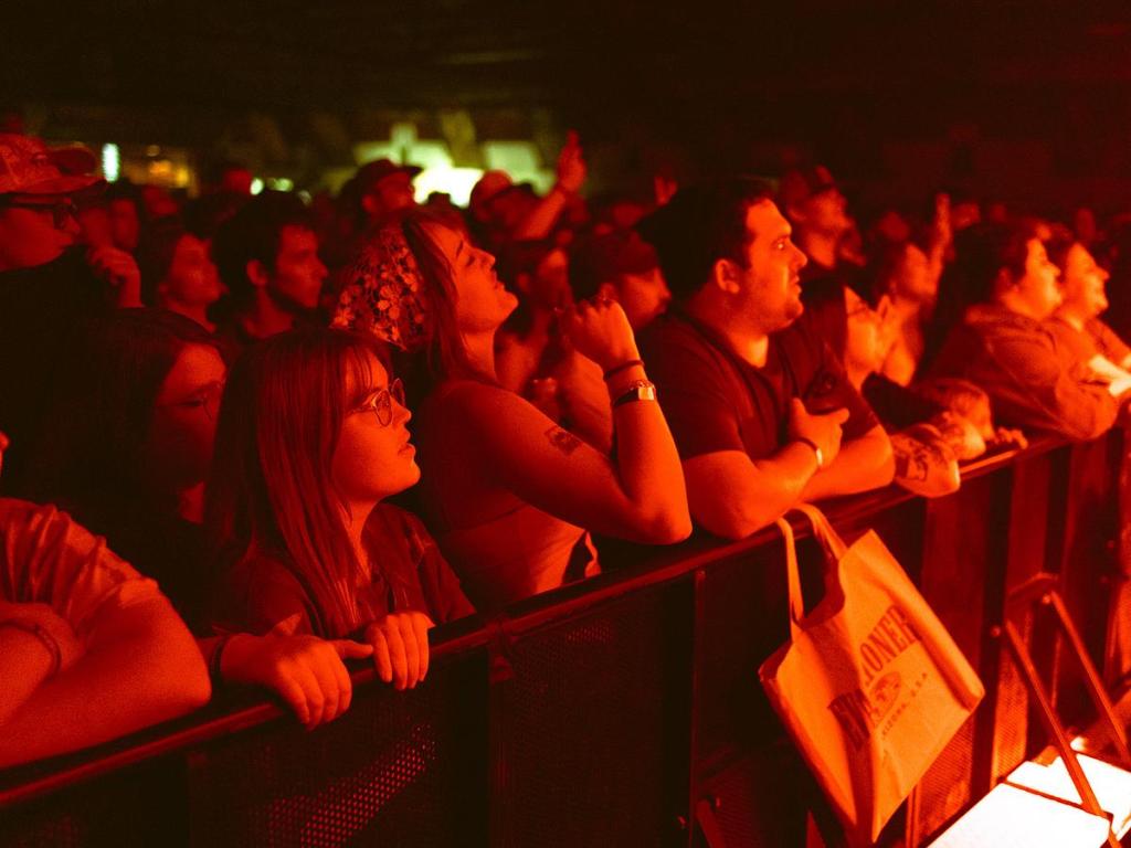 Concertgoers watch Evan Honer performs at Cain's Ballroom on April 15, 2026. 