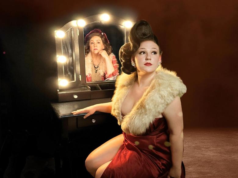 L’aria Krautter as Gypsy Rose Lee remains under the watchful eye of mother Rose, played by Kim Frie.